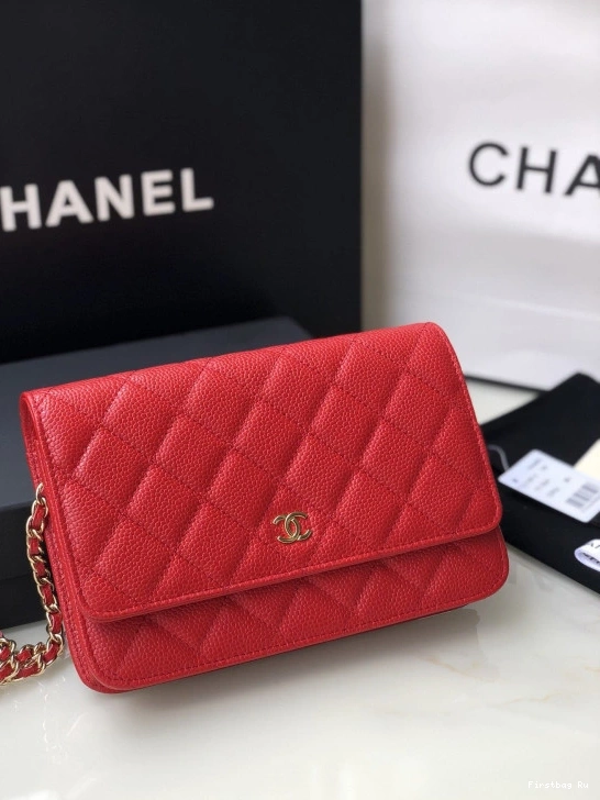 Firstbag Ru HARDWARE WALLET WITH CHANEL GOLD CAVIAR CHAIN 0730